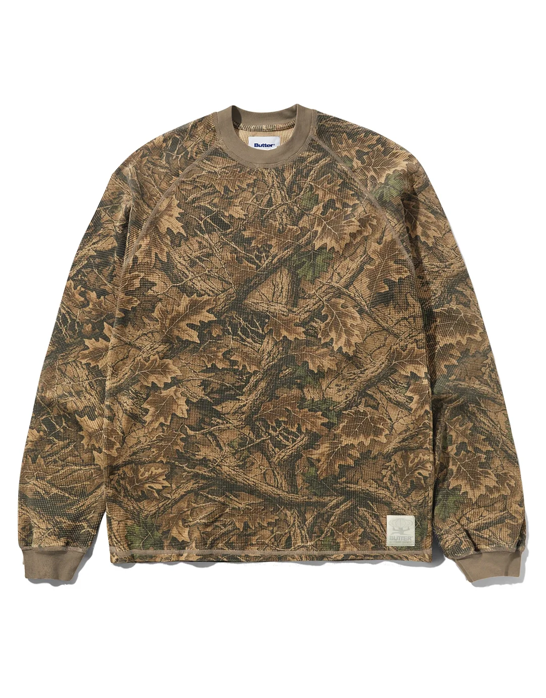 Waffle Long Sleeve Top - Forest Camo