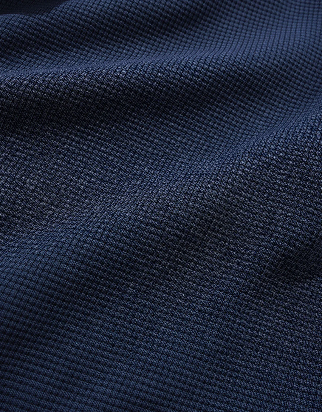 Waffle Zip-Through Hoodie - Navy Overdye - Image 5