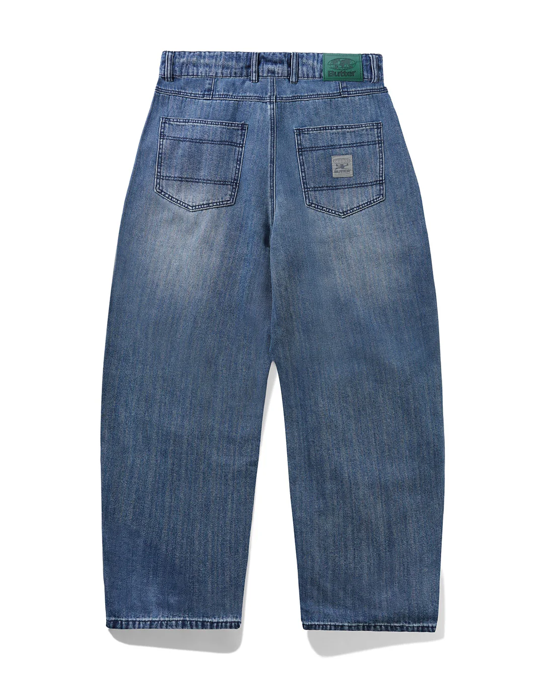 Wide Cut Denim Jeans - Vertical Stripe - Image 4