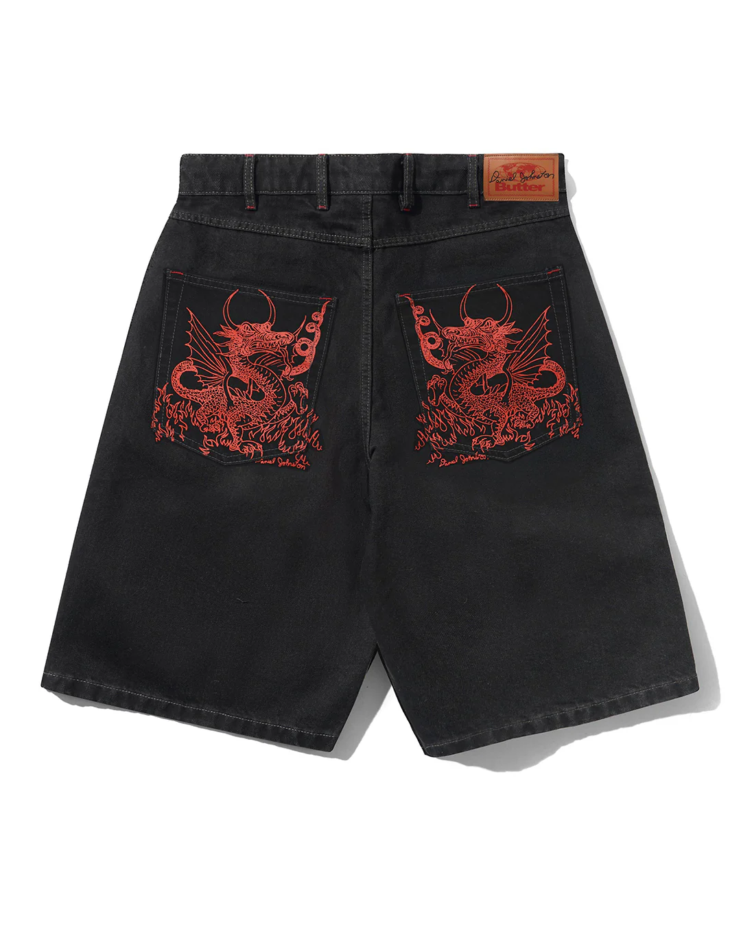 Dragon Denim Shorts - Washed Black - Image 2