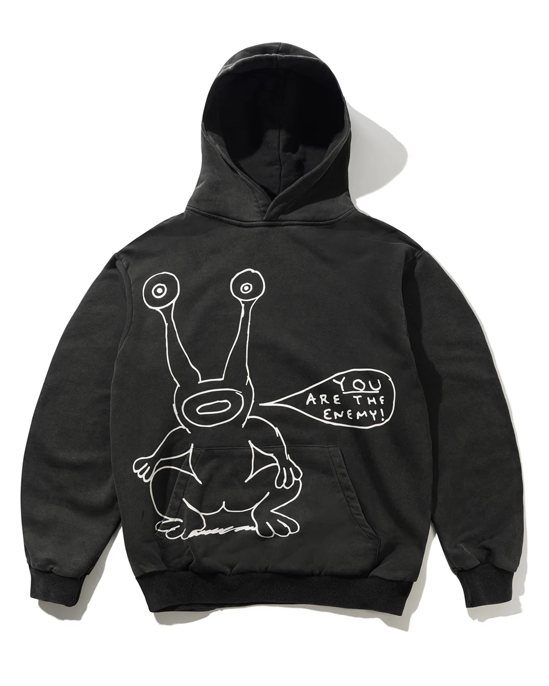 Enemy Pullover Hood - Distressed Washed Black