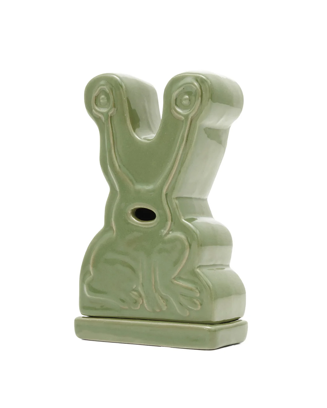 Frog Ceramic Incense Holder - Light Green