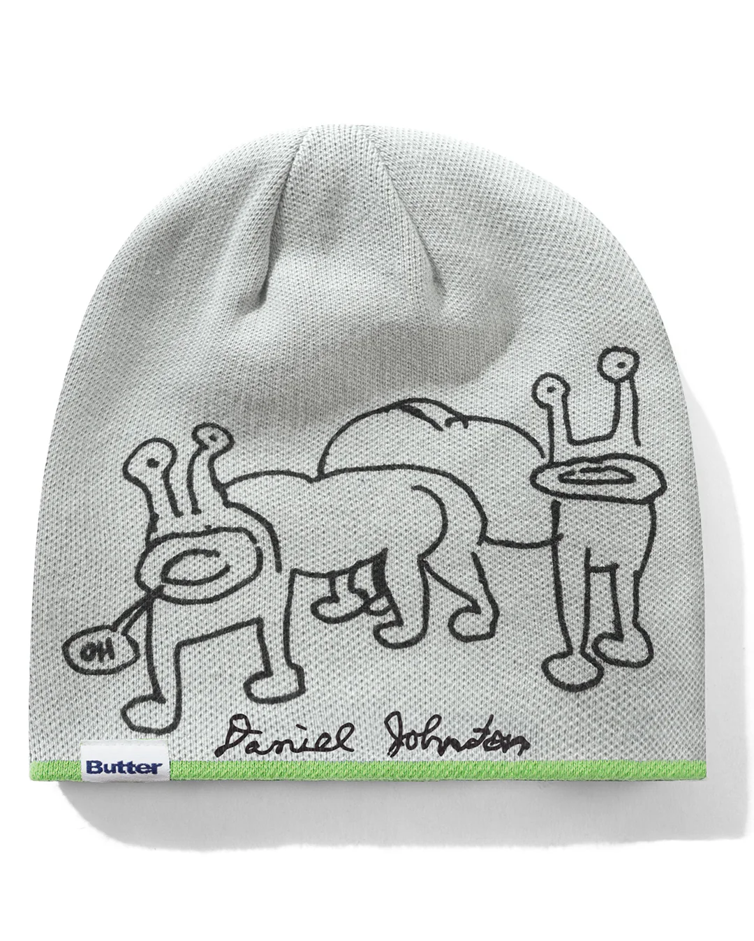 Frog Reversible Beanie - Lime / Grey - Image 3