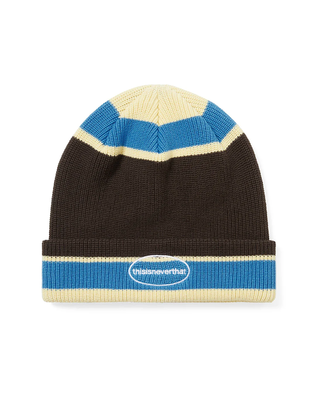 C-Logo Multi Striped Beanie - Brown
