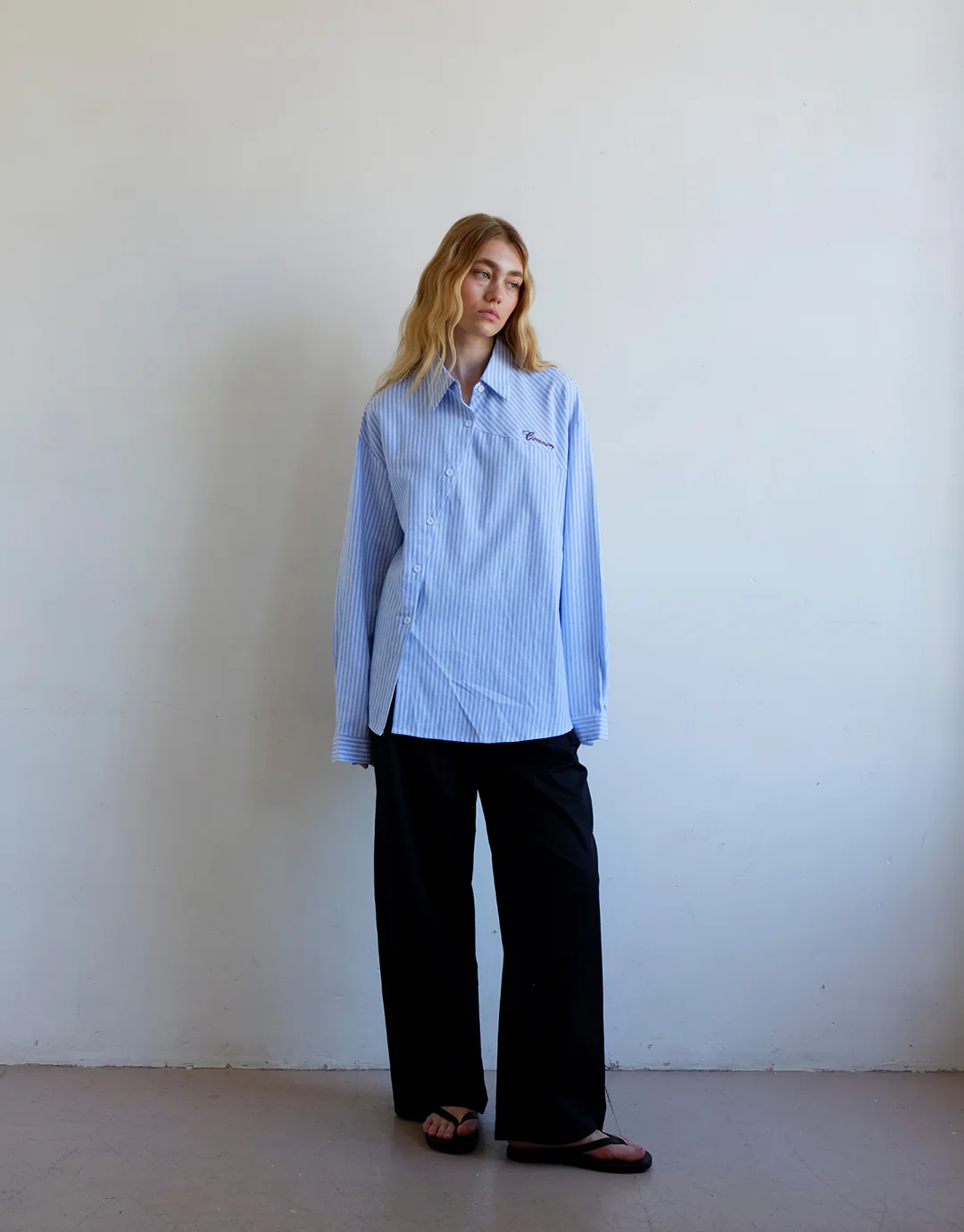 Cortez Shirt - Sky/Maroon Stripe - Image 5