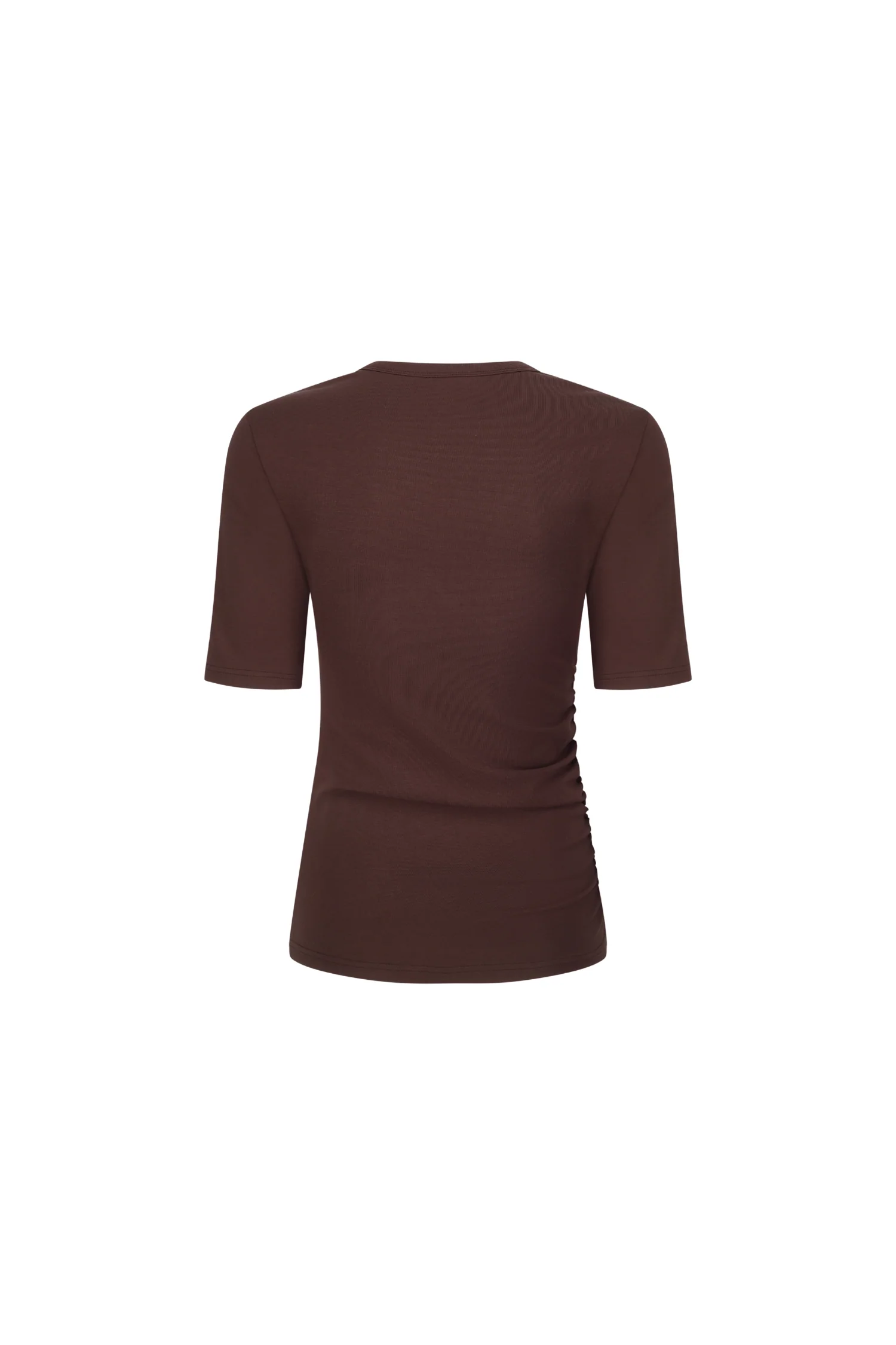 Ruched SS Tee - Choc - Image 16