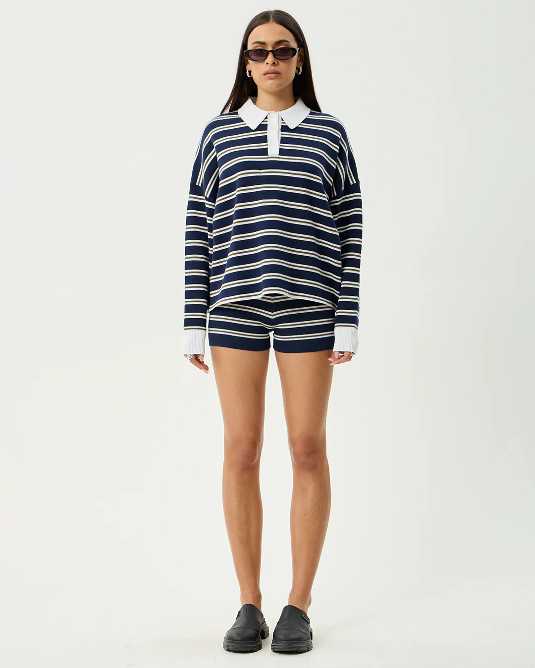 Delta - Recycled Knit Shirt - Navy Stripe - Image 10