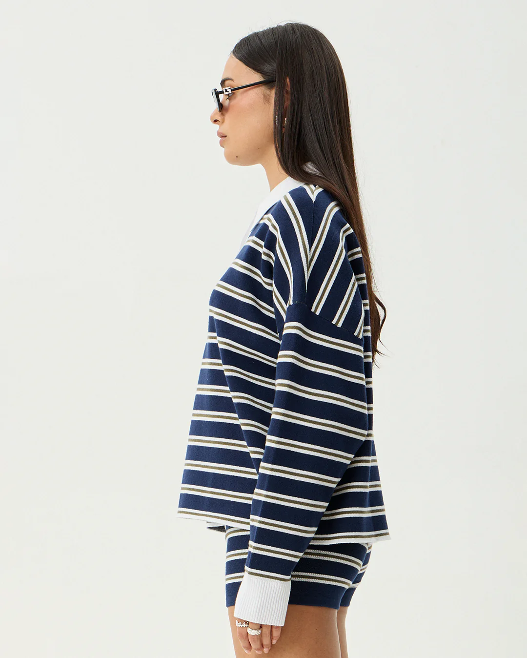 Delta - Recycled Knit Shirt - Navy Stripe - Image 5