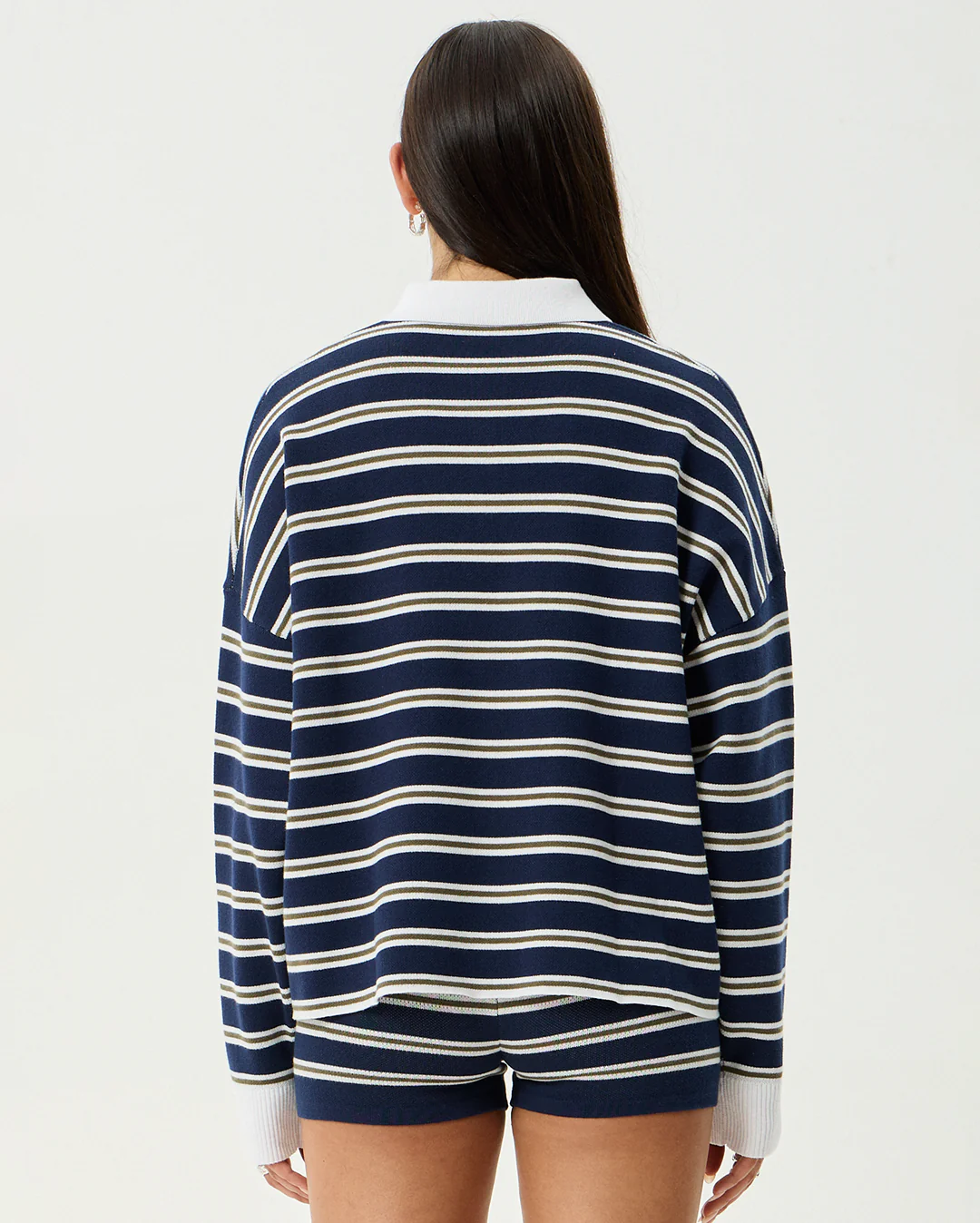Delta - Recycled Knit Shirt - Navy Stripe - Image 8