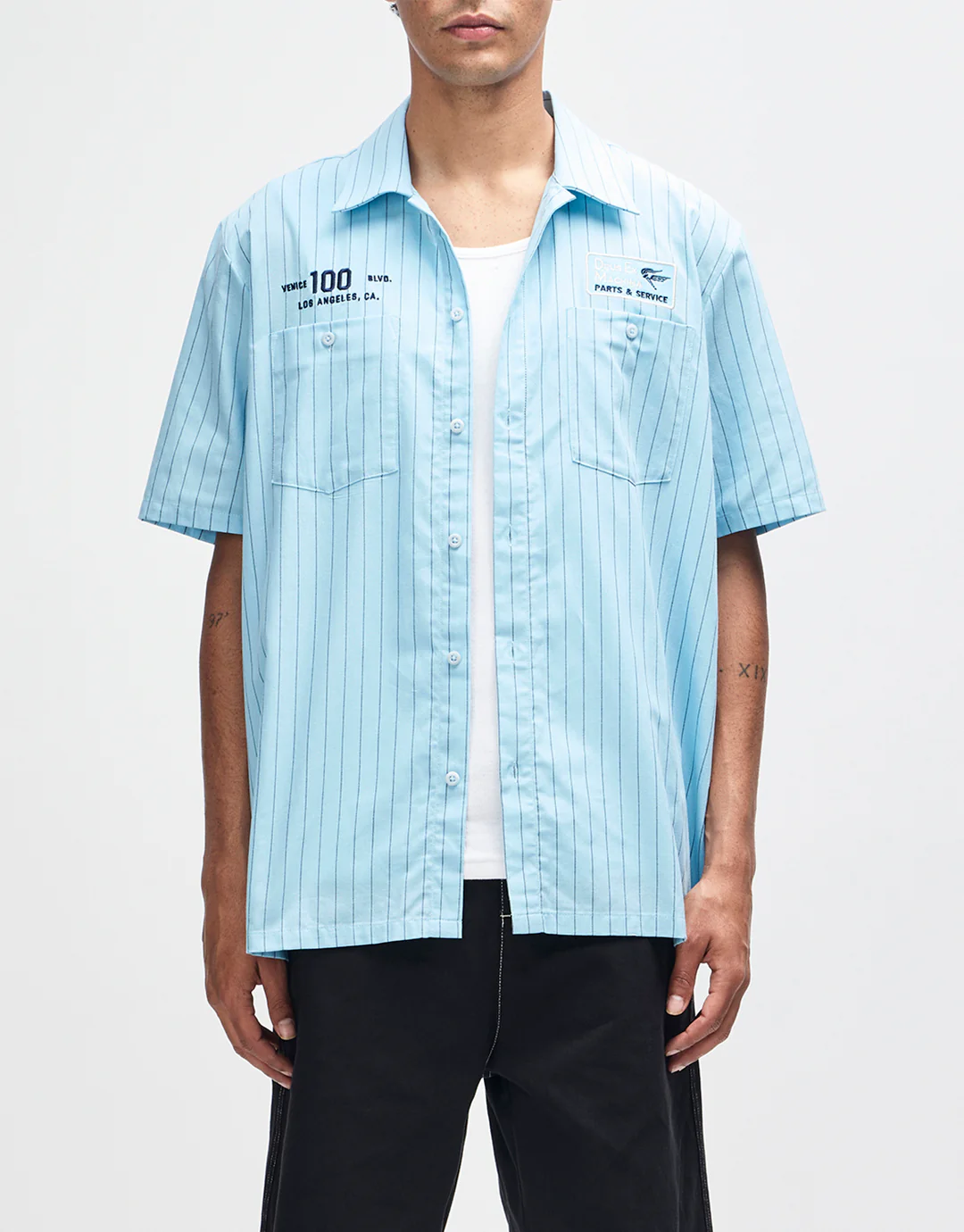 Forecourt Stripe Shirt - Sky Blue