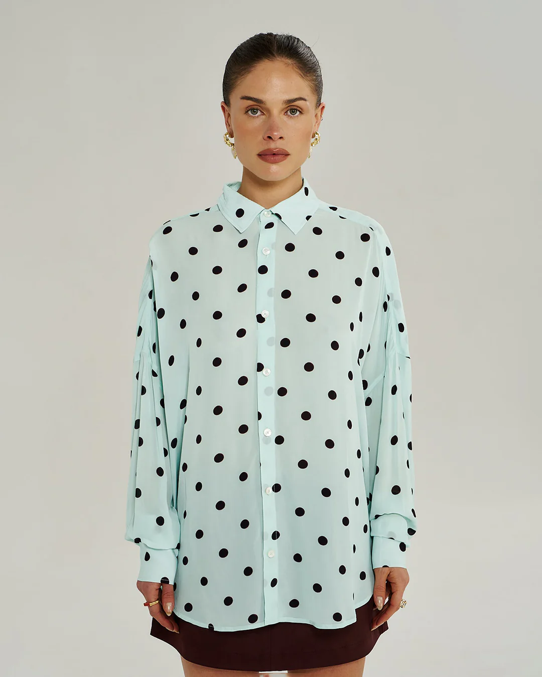 Dotty Long Sleeve Shirt - Pinot Drop