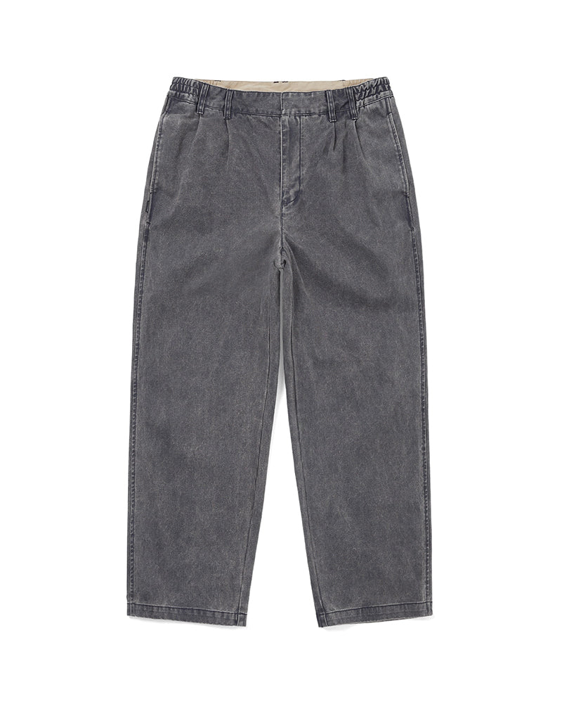 Double Pleated Wide Pant - Navy