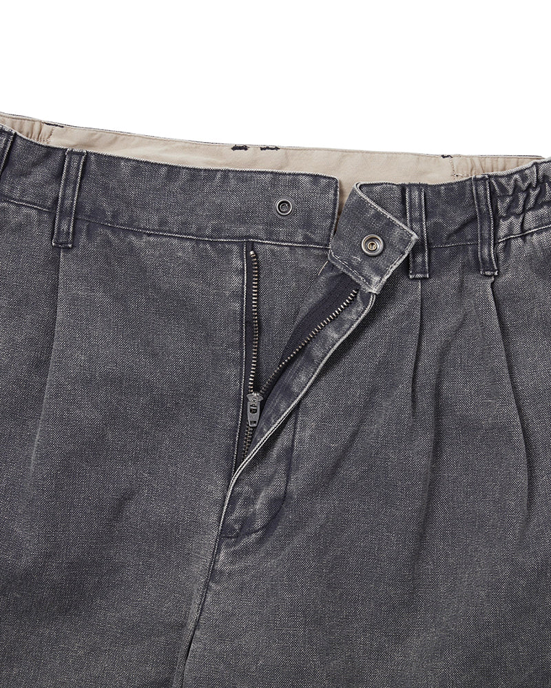 Double Pleated Wide Pant - Navy - Image 2