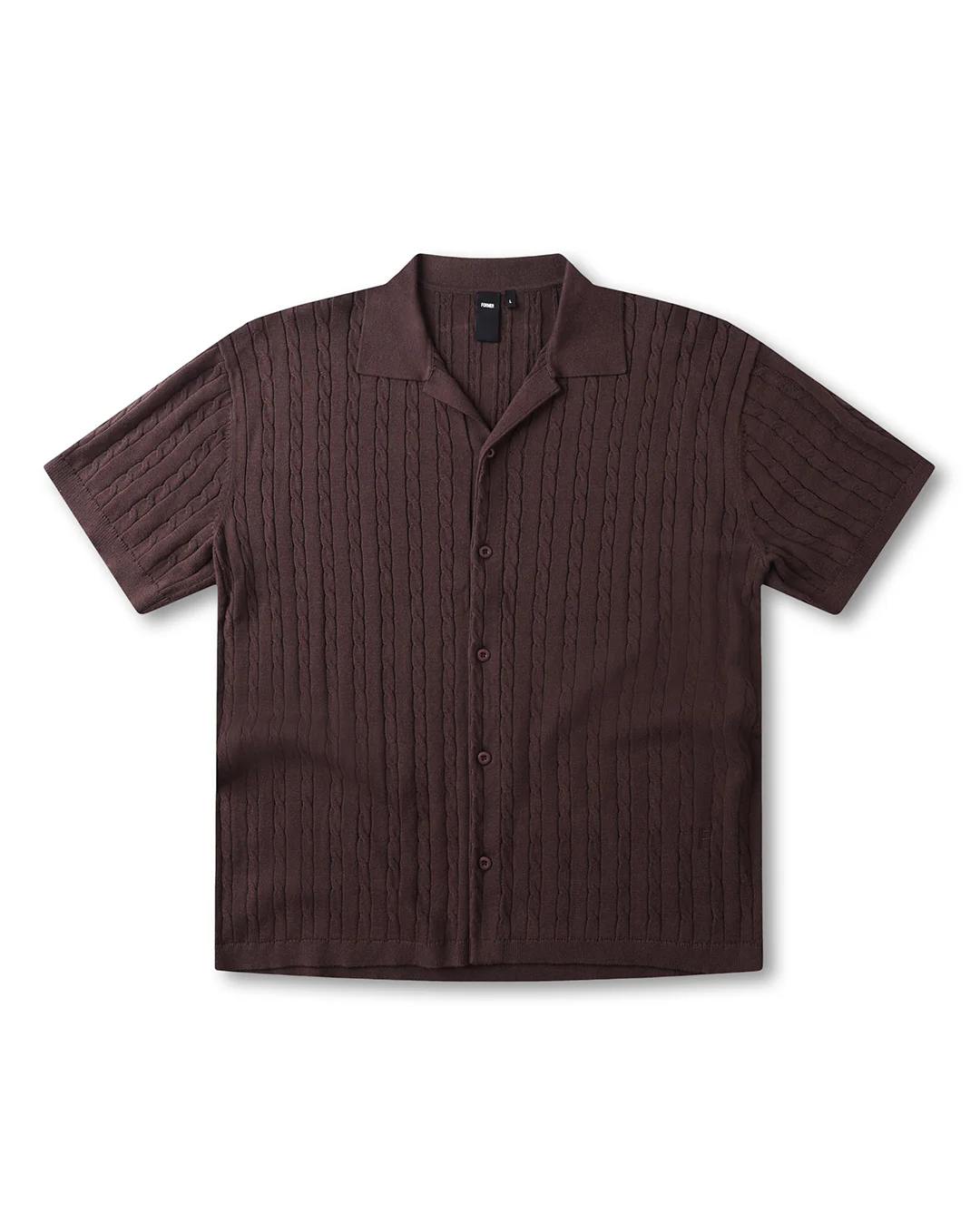 Marilyn Cable Short Sleeve Knit Shirt - Chocolate