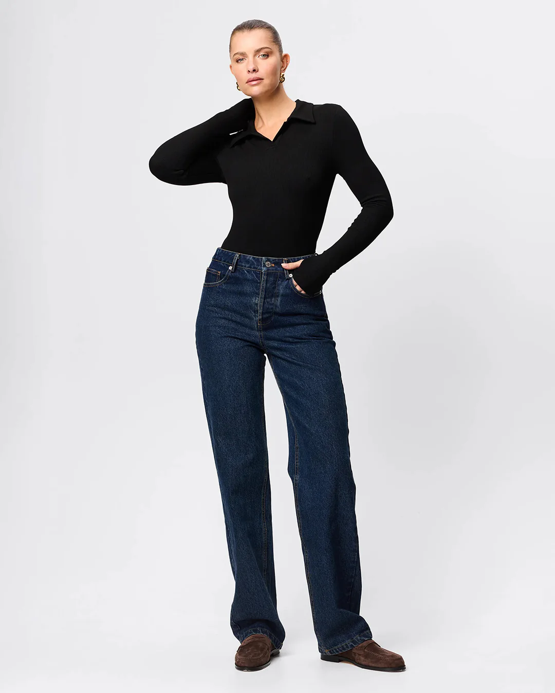 Florence Polo Top - Black - Image 2