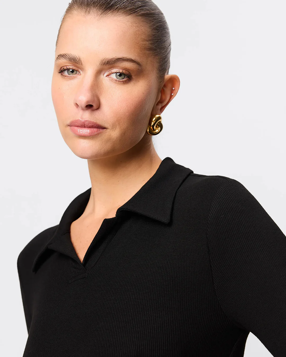 Florence Polo Top - Black - Image 5