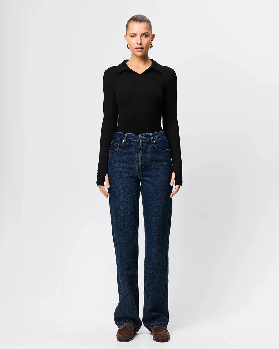 Florence Polo Top - Black - Image 8