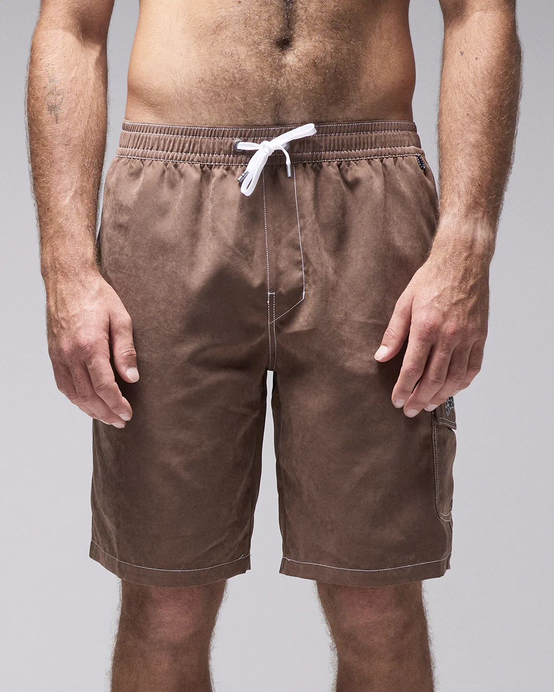 Swans Cargo 21" Swim Shorts - Chocolate - Image 3