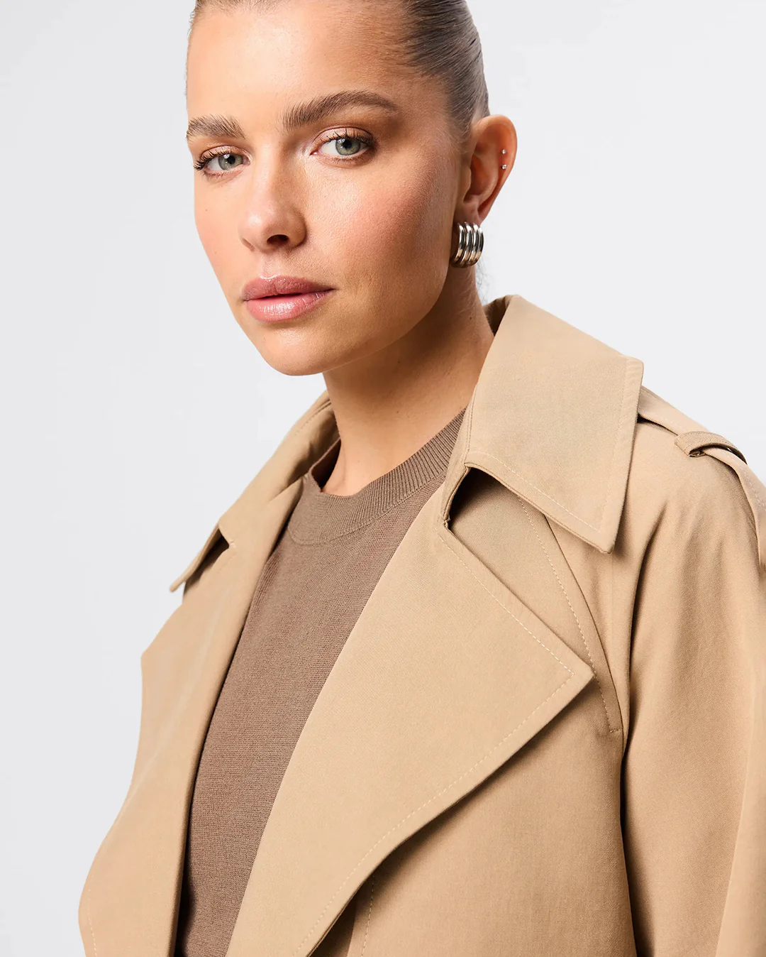 Franklin Trench Coat - Sand - Image 5