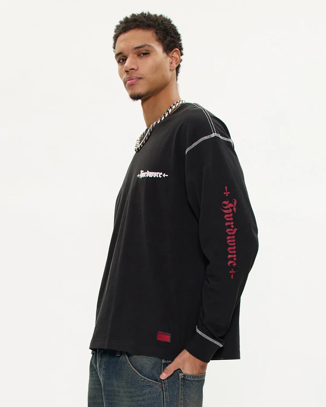 Goth Bobby Long Sleeve T-Shirt - Black - Image 2