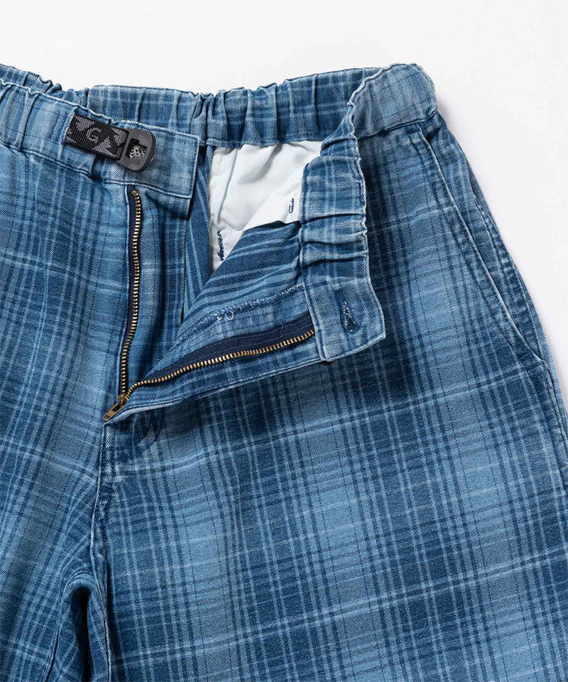 Lagoon Denim Plaid Shorts - Indigo Checkered Plaid - Image 4