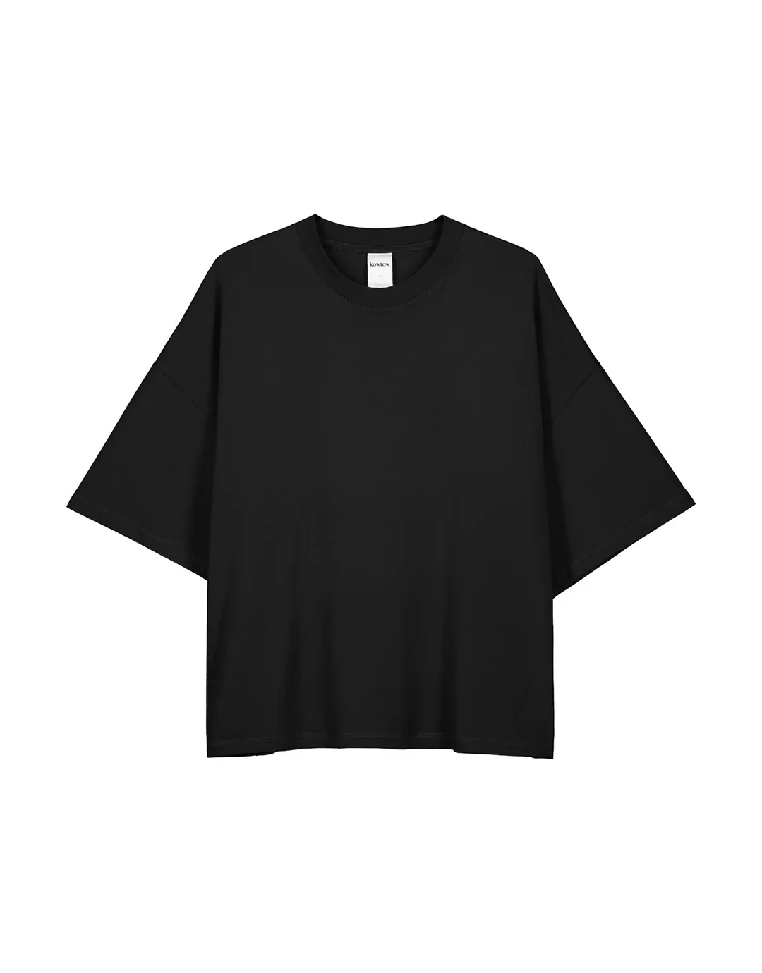 Oversized Boxy T-Shirt - Black - Image 6