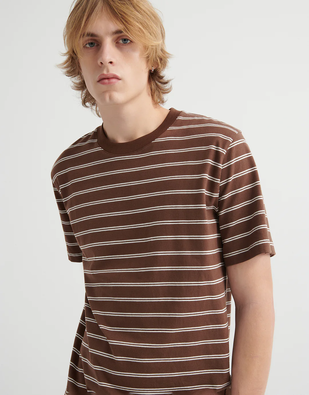 Staple Tee - Brown Stripe