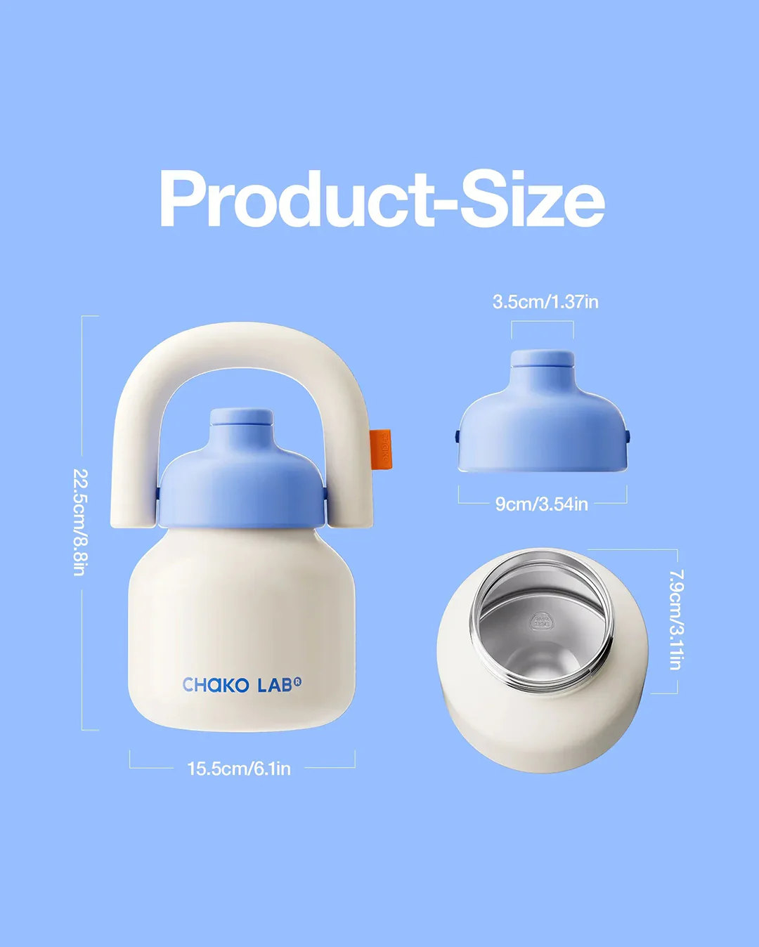 Chako Lab LinLin Kettle 1000ml - White & Blue - Image 4