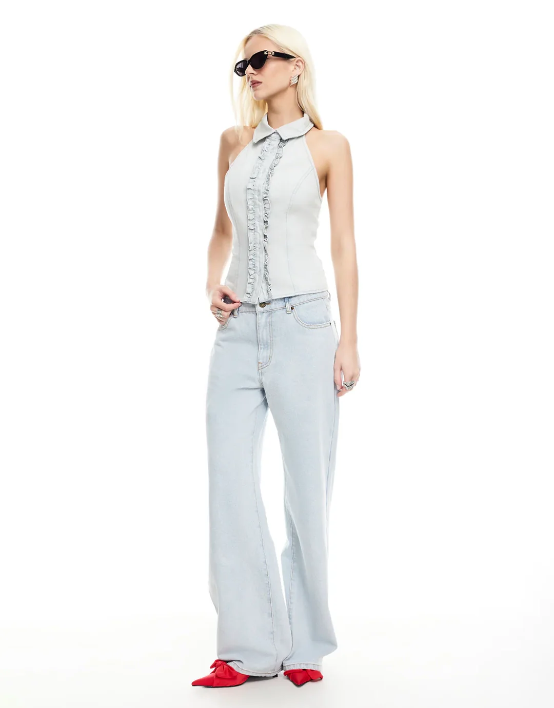 Afterglow Halter Top - Light Denim - Image 3