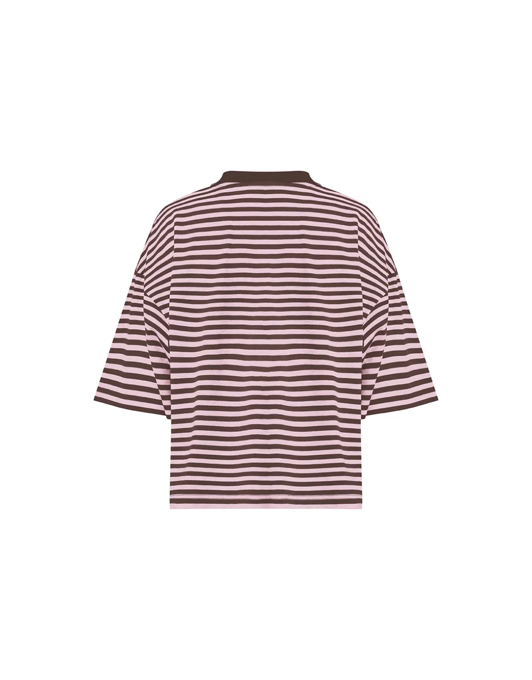 Bloom Short Sleeve Top - Chocolate Blush Stripe - Image 3