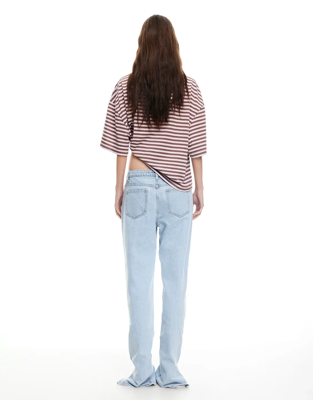 Bloom Short Sleeve Top - Chocolate Blush Stripe - Image 6
