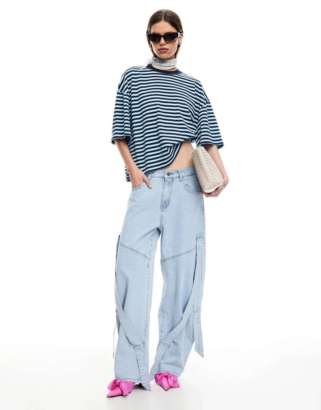 Bloom Short Sleeve Top - Navy Sea Stripe - Image 3