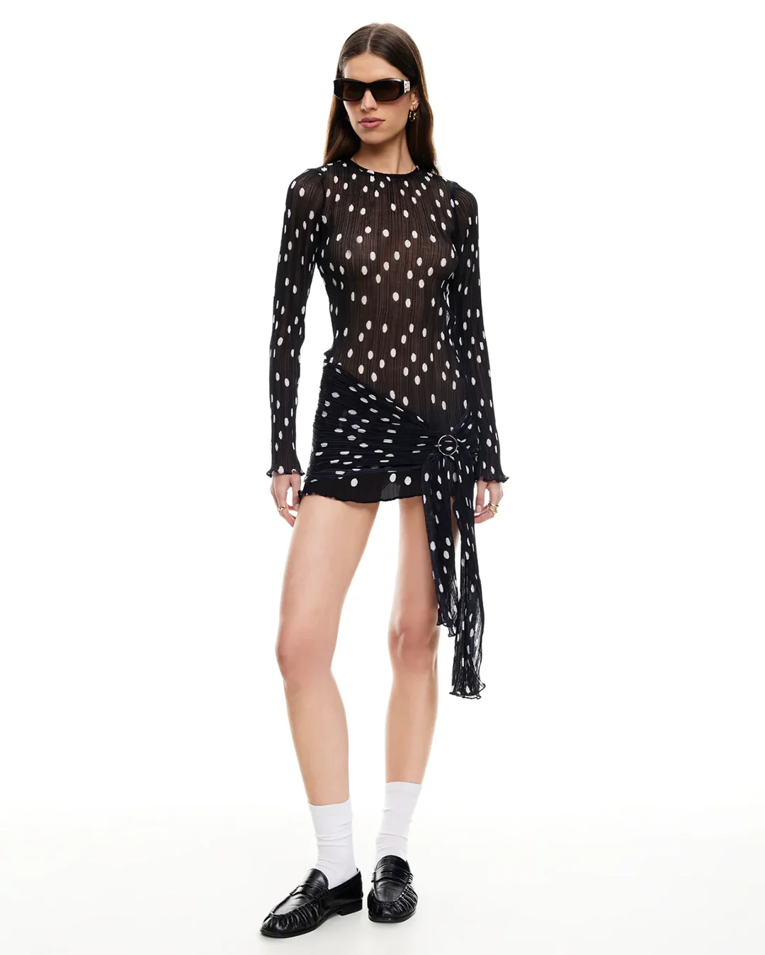 Ford Mini Dress - Noir Polka - Image 2