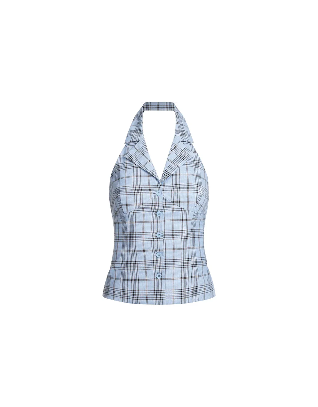 Lure Top - Baby Blue Plaid - Image 6
