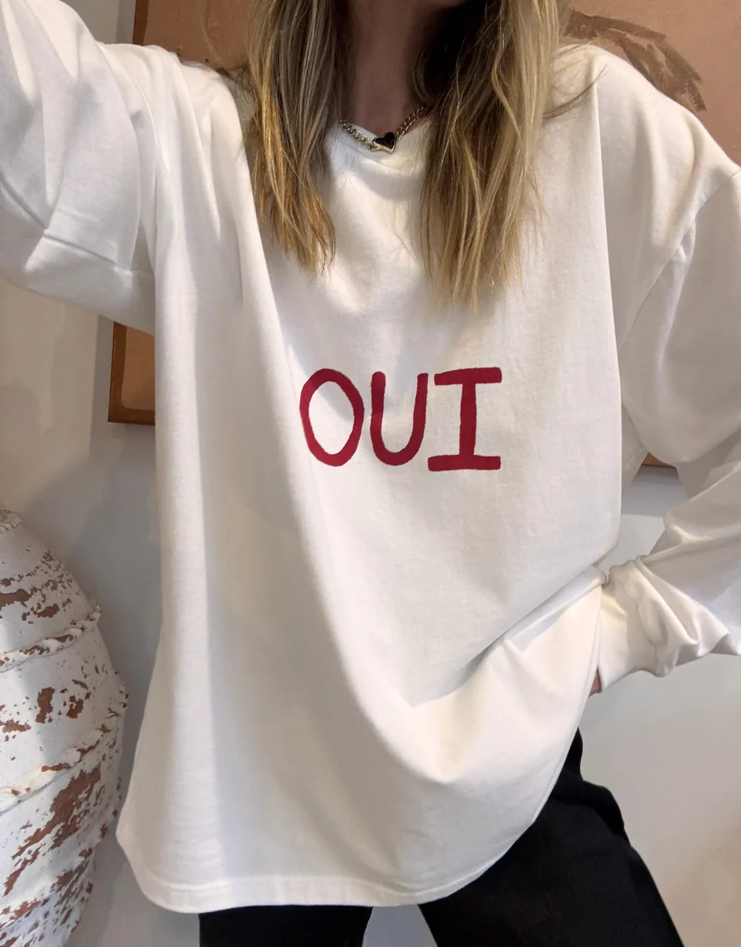 Frenchie Long Sleeve T-Shirt - White
