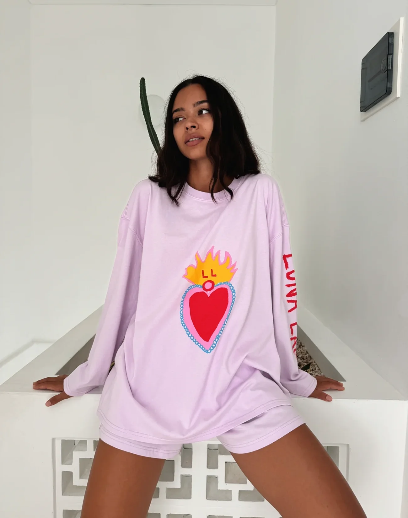 Hearts On Fire Long Sleeve - Pink