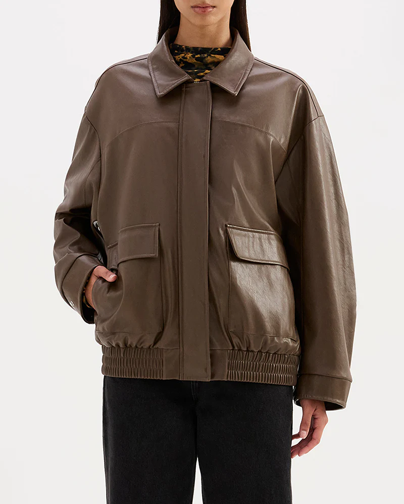 Lyla Vegan Leather Jacket - Umber - Image 3