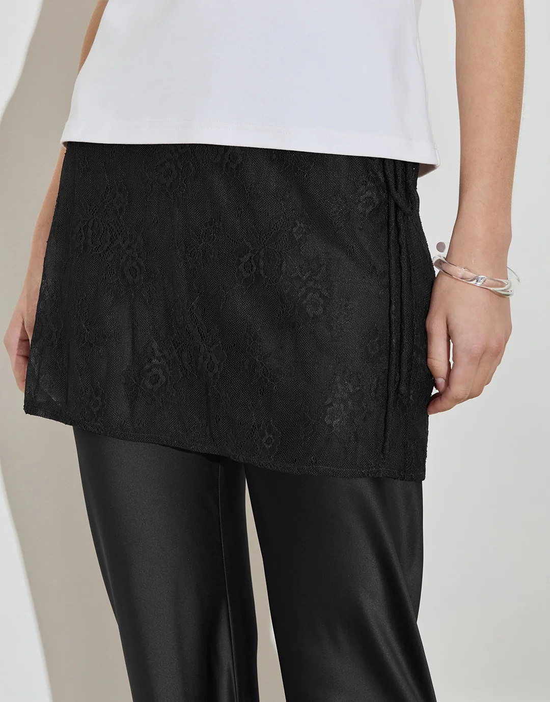 Lace Mini Skirt - Black - Image 6