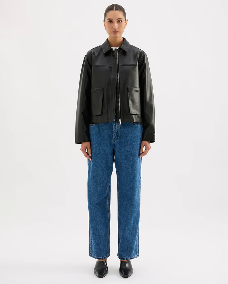 Maude Vegan Leather Jacket - Black - Image 2