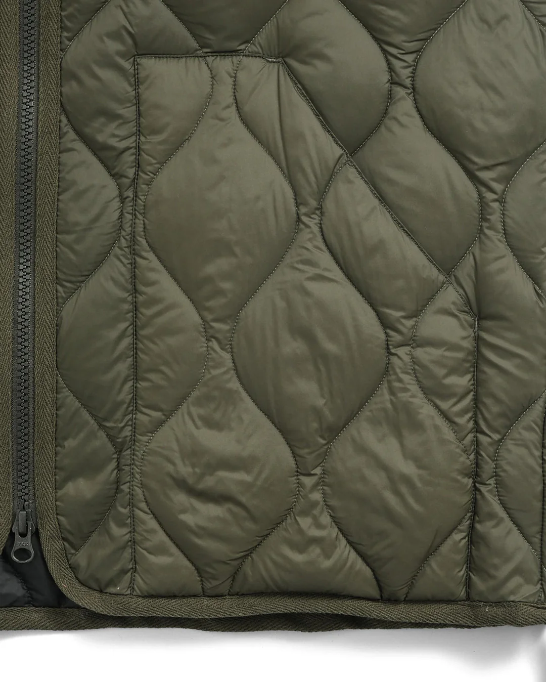 Military V-Neck W-Zip Down Jacket - D.Olive - Image 7