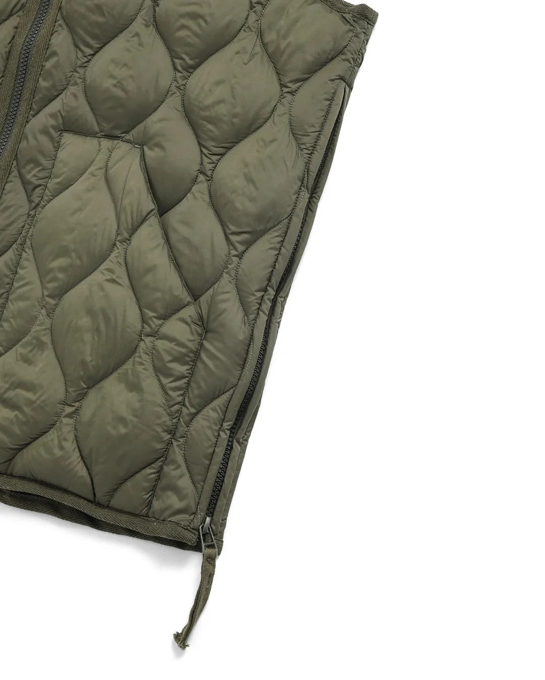 Military V-Neck W-Zip Down Jacket - D.Olive - Image 8