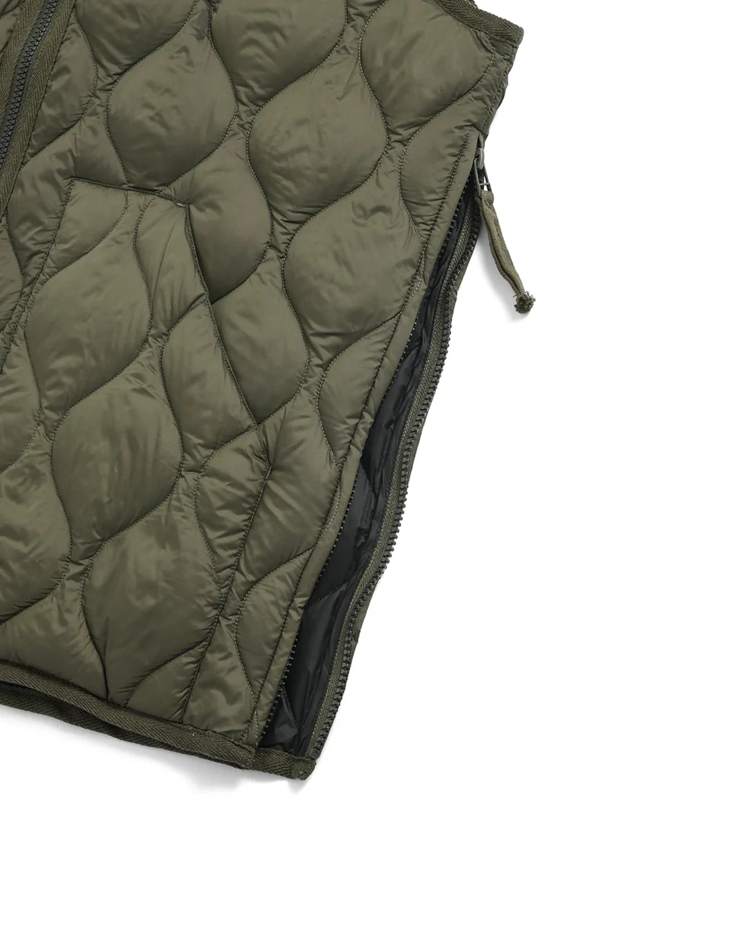 Military V-Neck W-Zip Down Jacket - D.Olive - Image 9