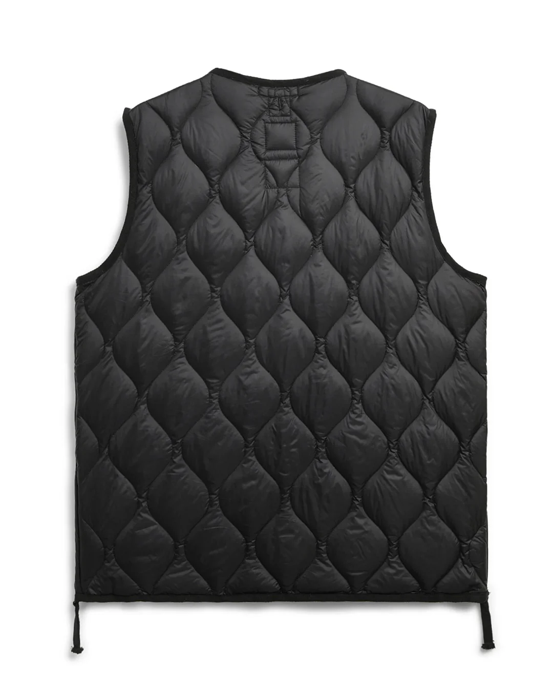 Military V-Neck W-Zip Down Vest - Black - Image 8