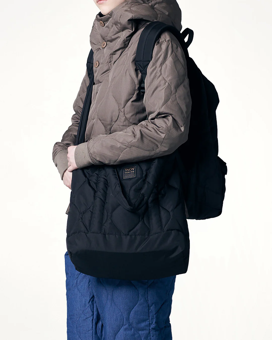 Military Zip Top Tote Down Bag M - Black - Image 3