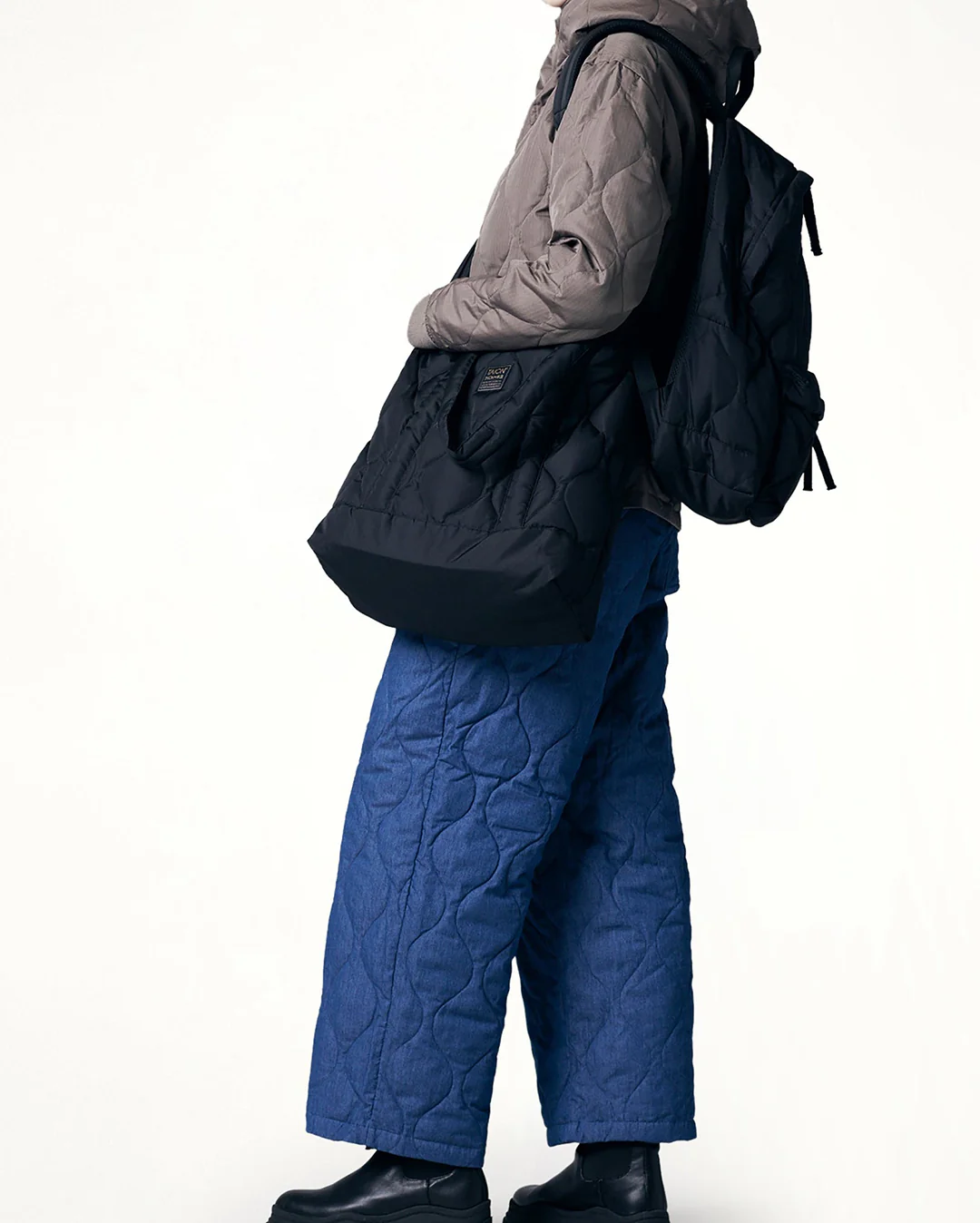 Military Zip Top Tote Down Bag M - Black - Image 4