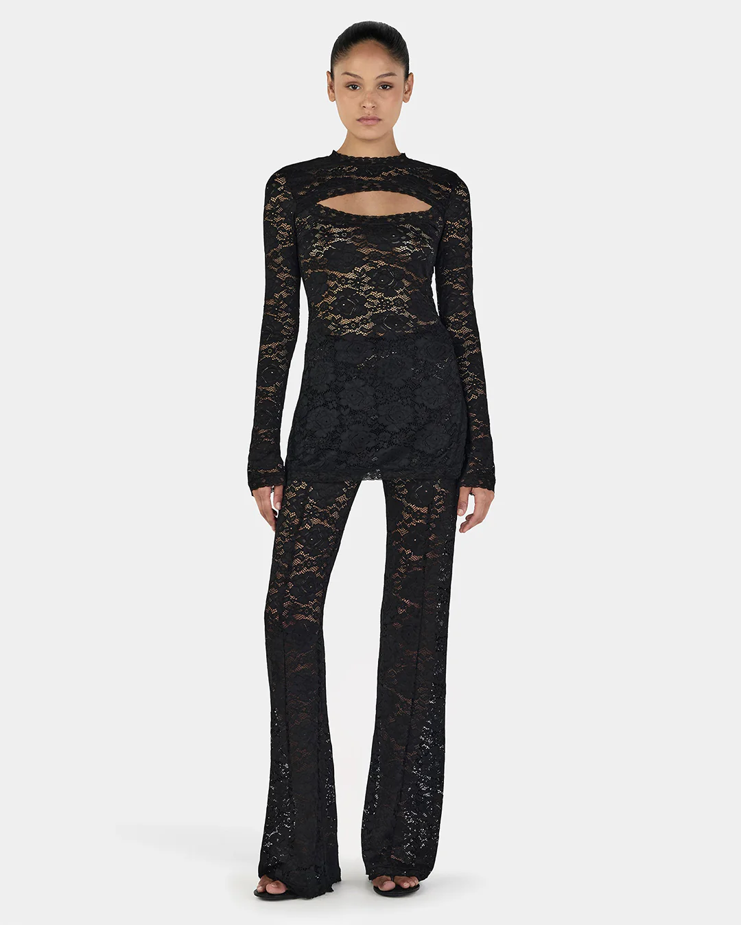 Misha Long Sleeve Top - Black - Image 2