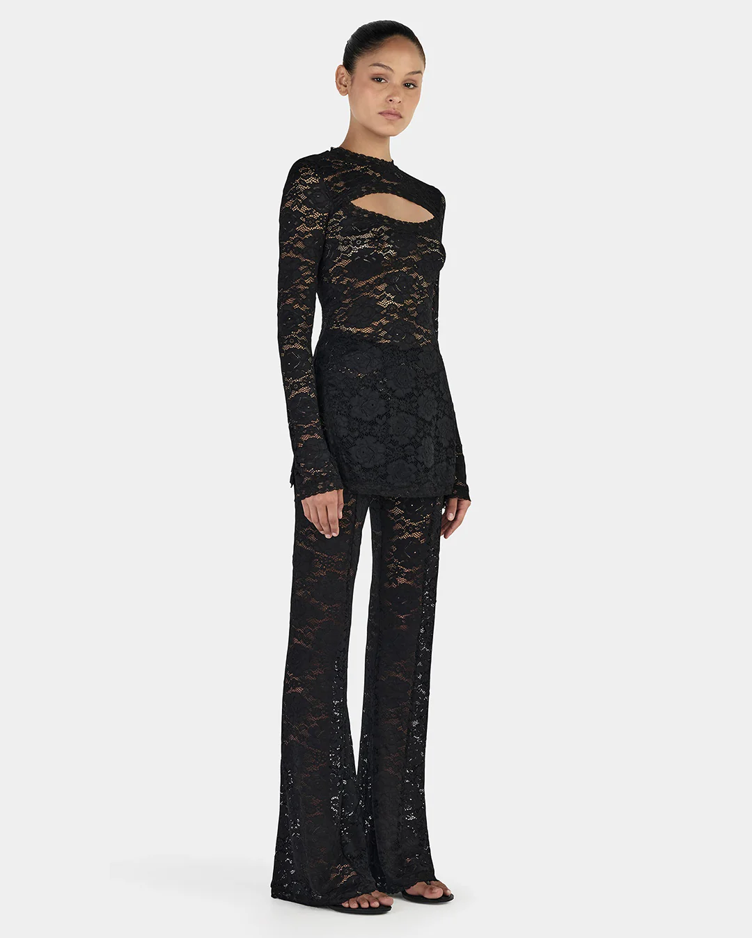 Misha Long Sleeve Top - Black - Image 3