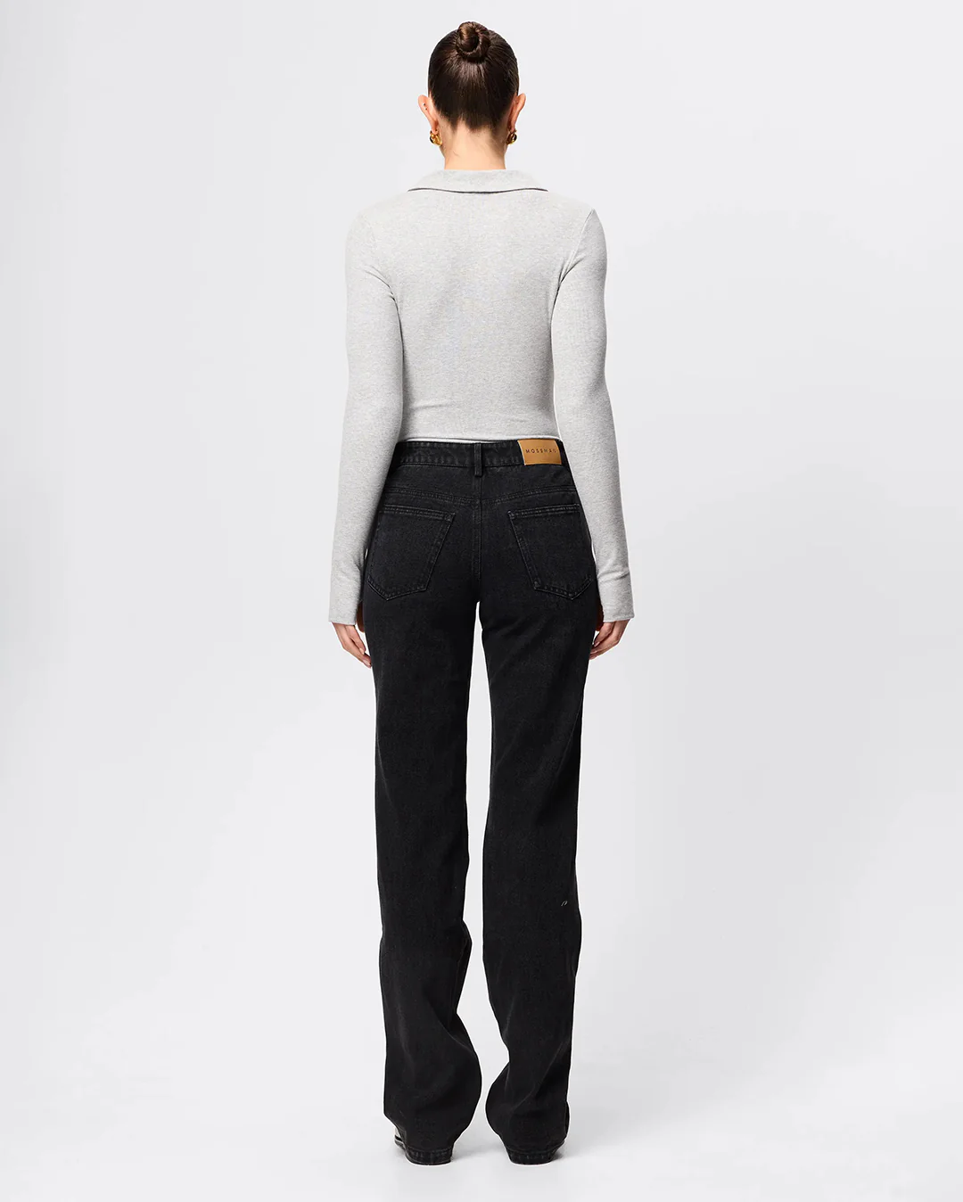 Florence Polo Top - Grey Marle - Image 5