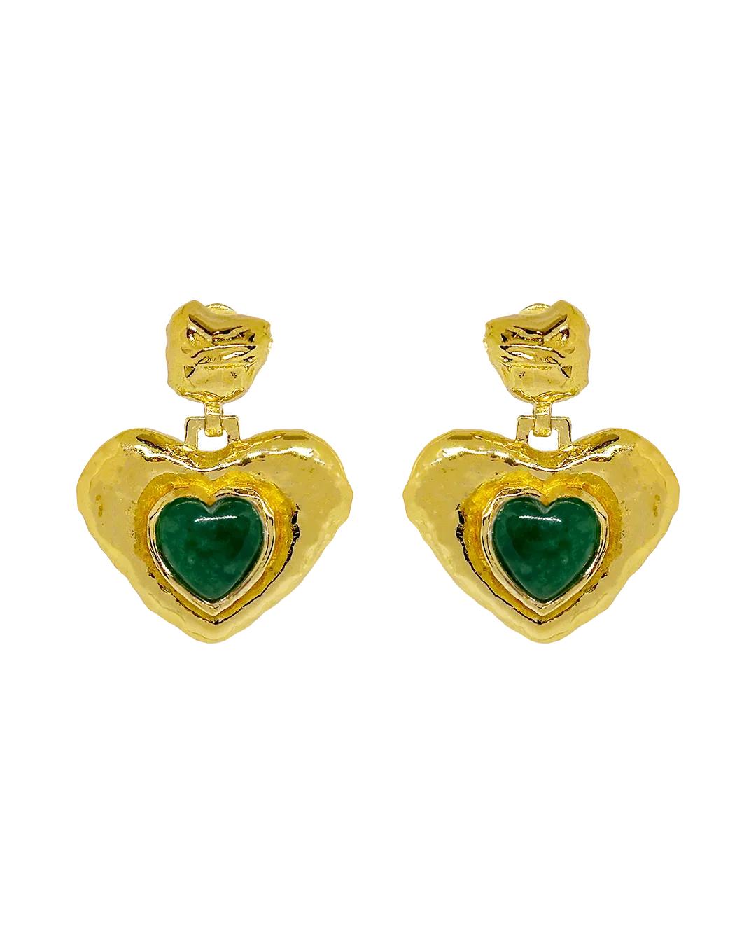 Suri Earrings - Gold Green Aventurine - Image 3