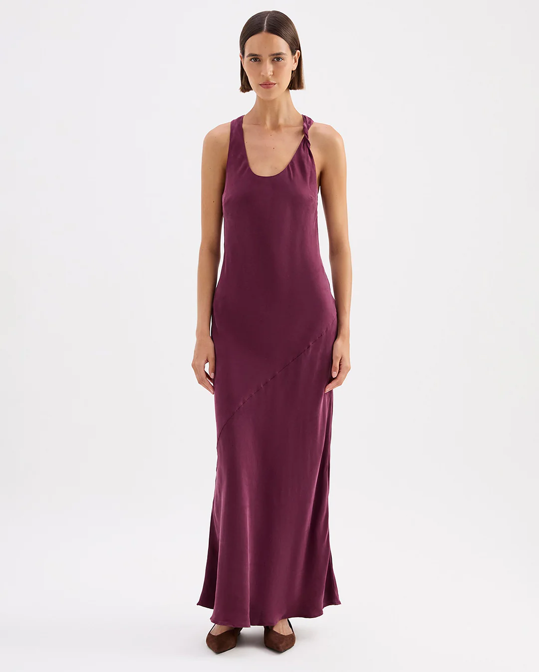 Amaya Cupro Dress - Merlot